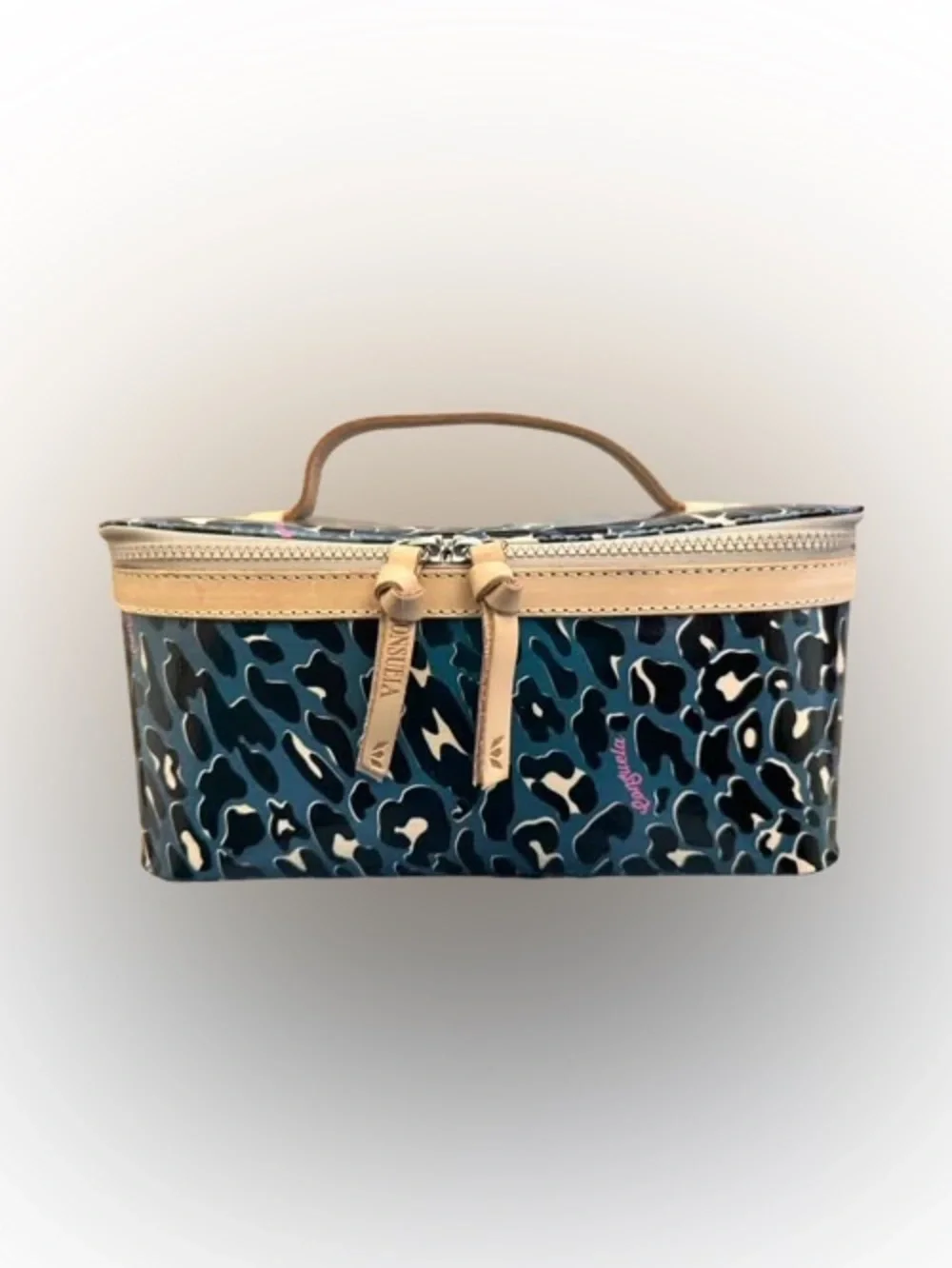 Consuela Dani (Black/Gray & Leopard-Print) Cosmetic Train Case
